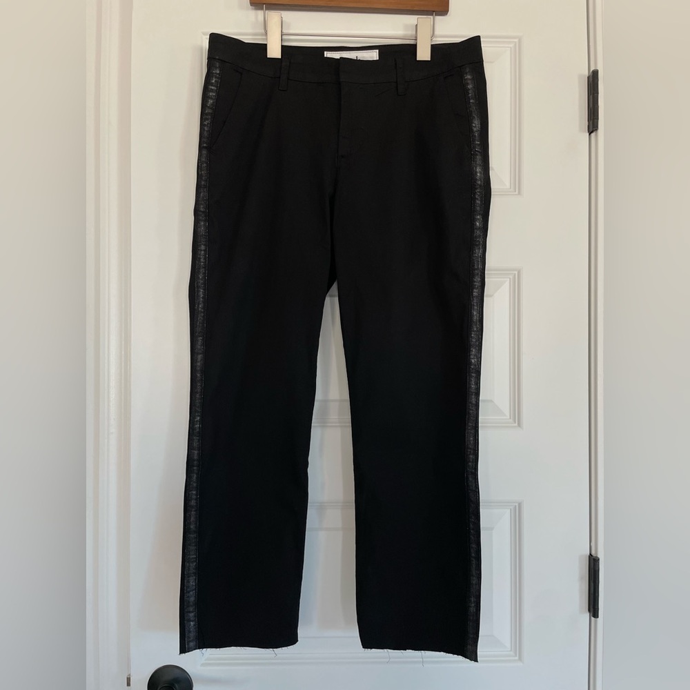 Frank & Eileen Wicklow Black Tuxedo Silver Stripe Straight Pants